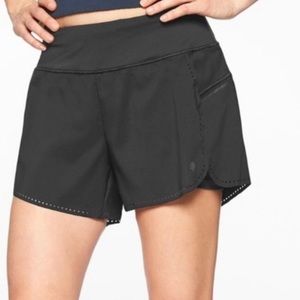 Athleta | Black Laser Run Lined Shorts